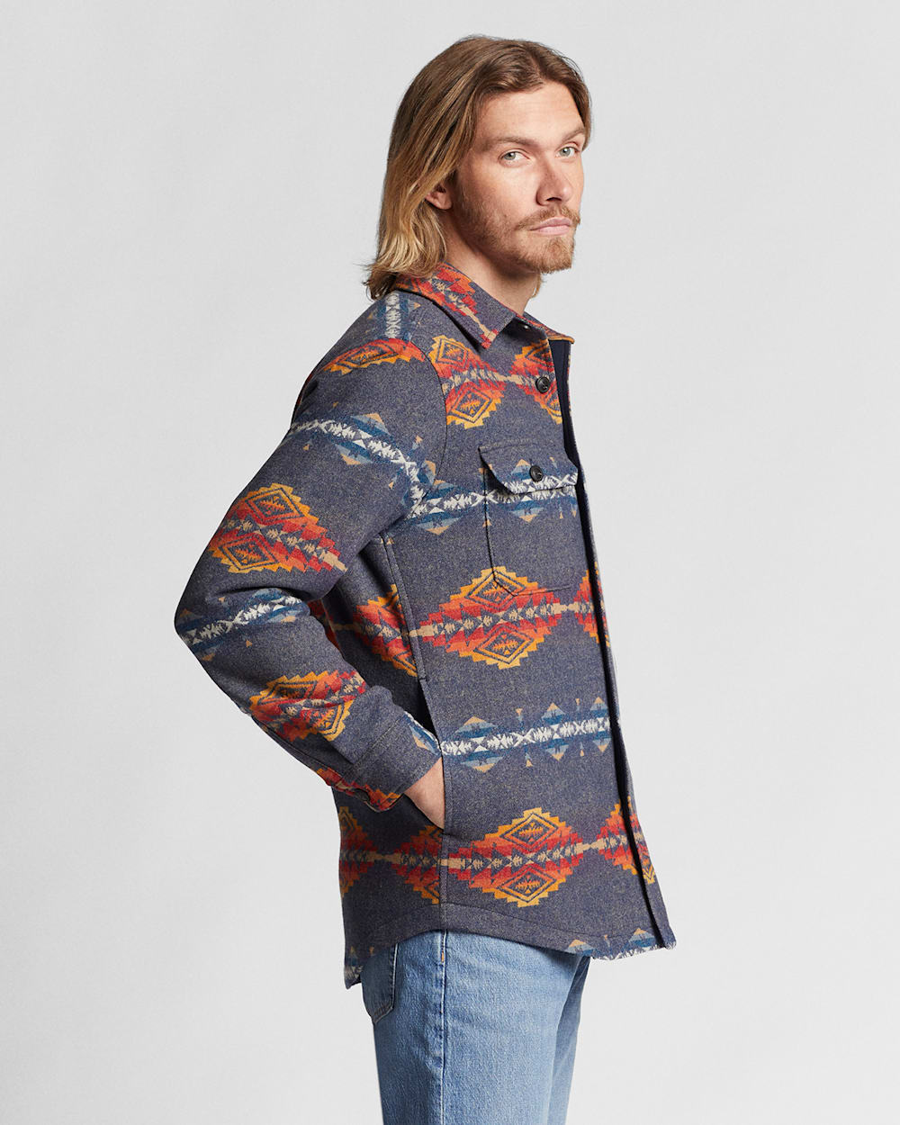 MEN S PINTO MOUNTAINS JACQUARD QUILTED SHIRT JACKET
