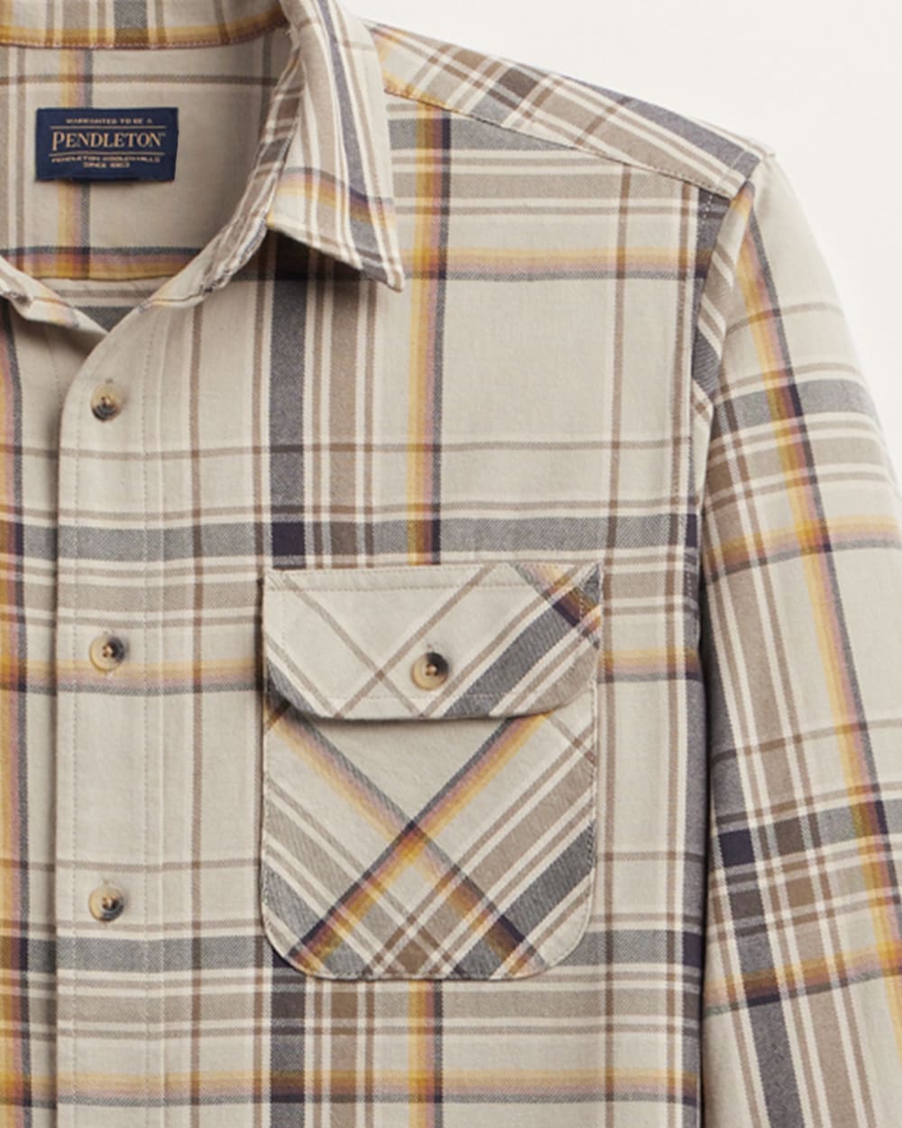 ALTERNATE VIEW OF MEN'S PLAID BEACH SHACK COTTON SHIRT IN TAN MULTI PLAID image number 2