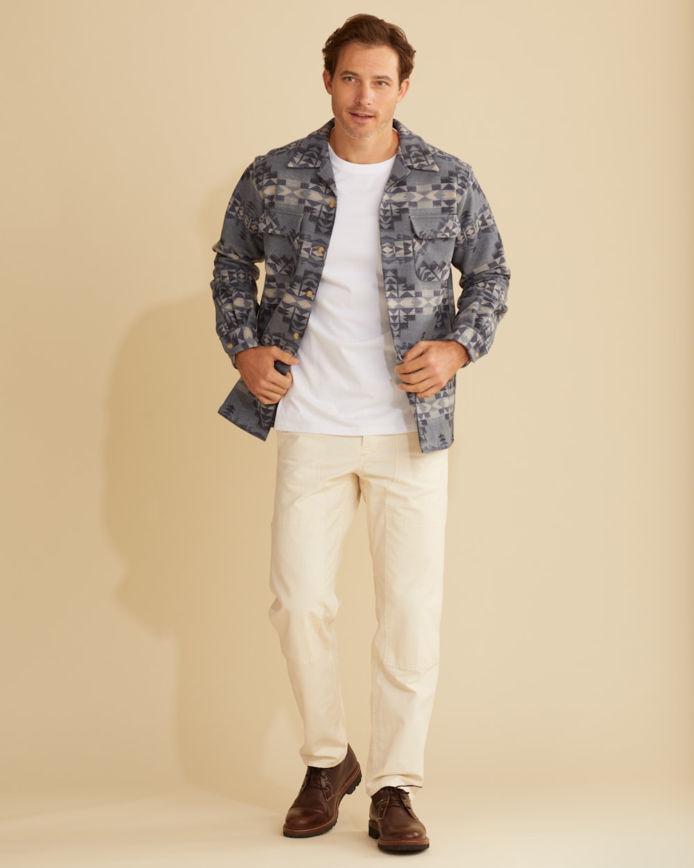 MEN'S JACQUARD BOARD SHIRT IN BLUE DESERT DAWN image number 1