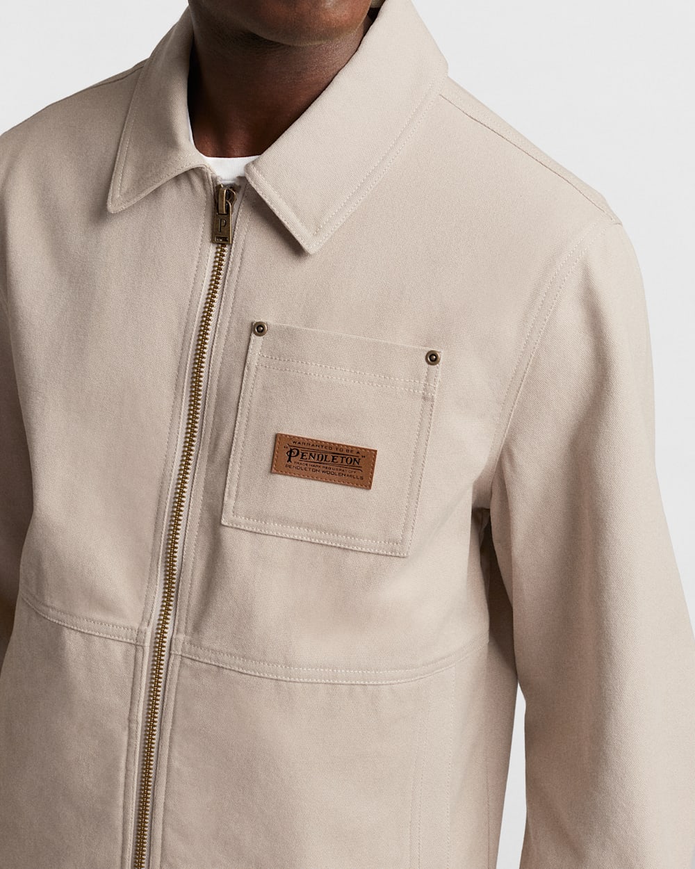 ALTERNATE VIEW OF MEN'S ADAMS CANVAS MECHANIC'S JACKET IN TAUPE image number 4