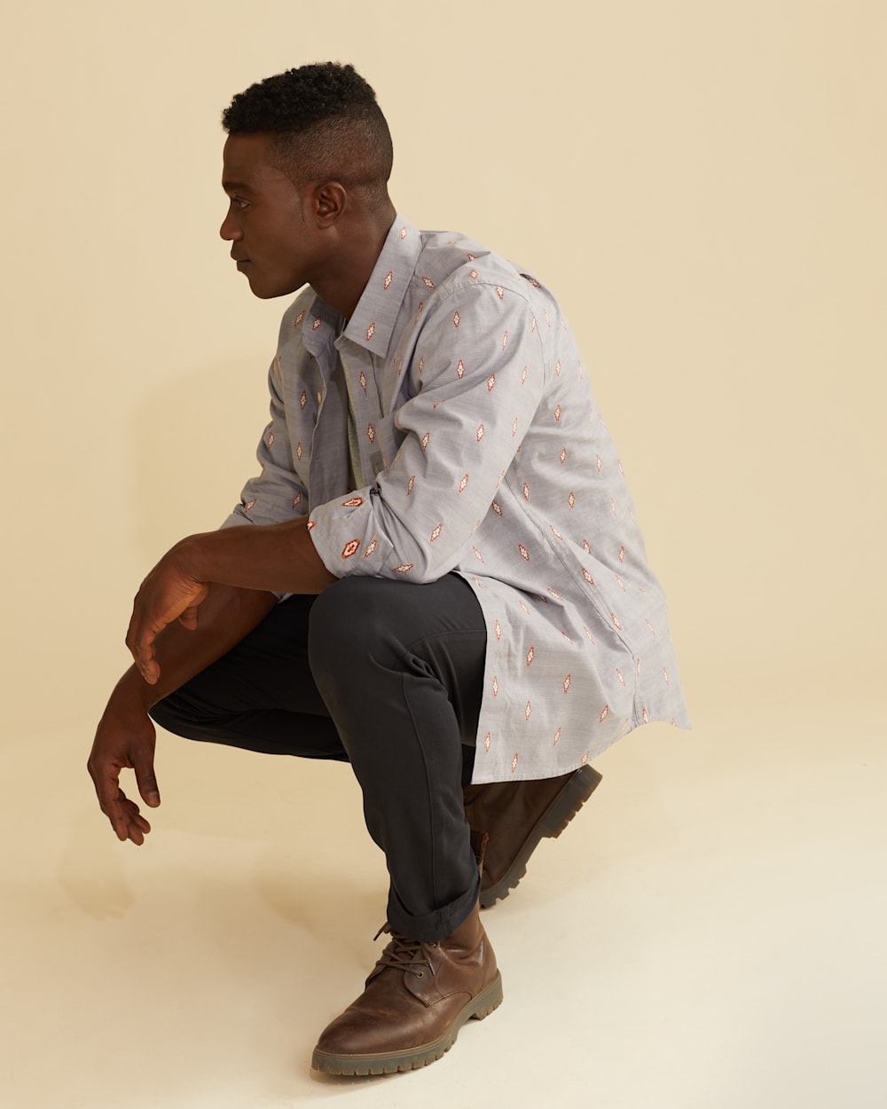 ALTERNATE VIEW OF MEN'S LONG-SLEEVE CARSON SHIRT IN PEWTER GREY image number 5