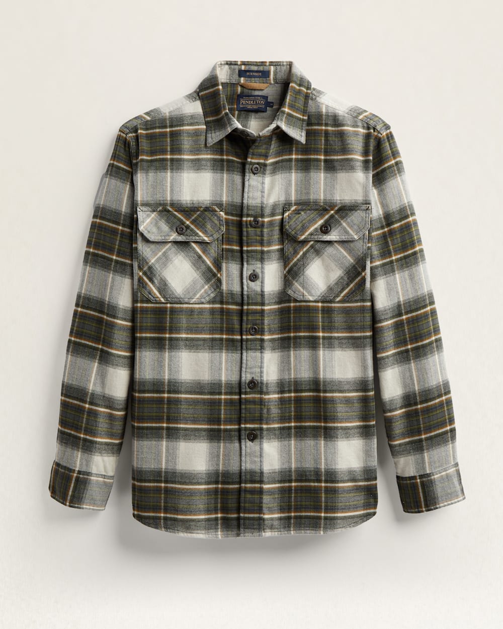 MEN'S PLAID BURNSIDE DOUBLE-BRUSHED FLANNEL SHIRT IN TAN/OLIVE/BROWN PLAID image number 1