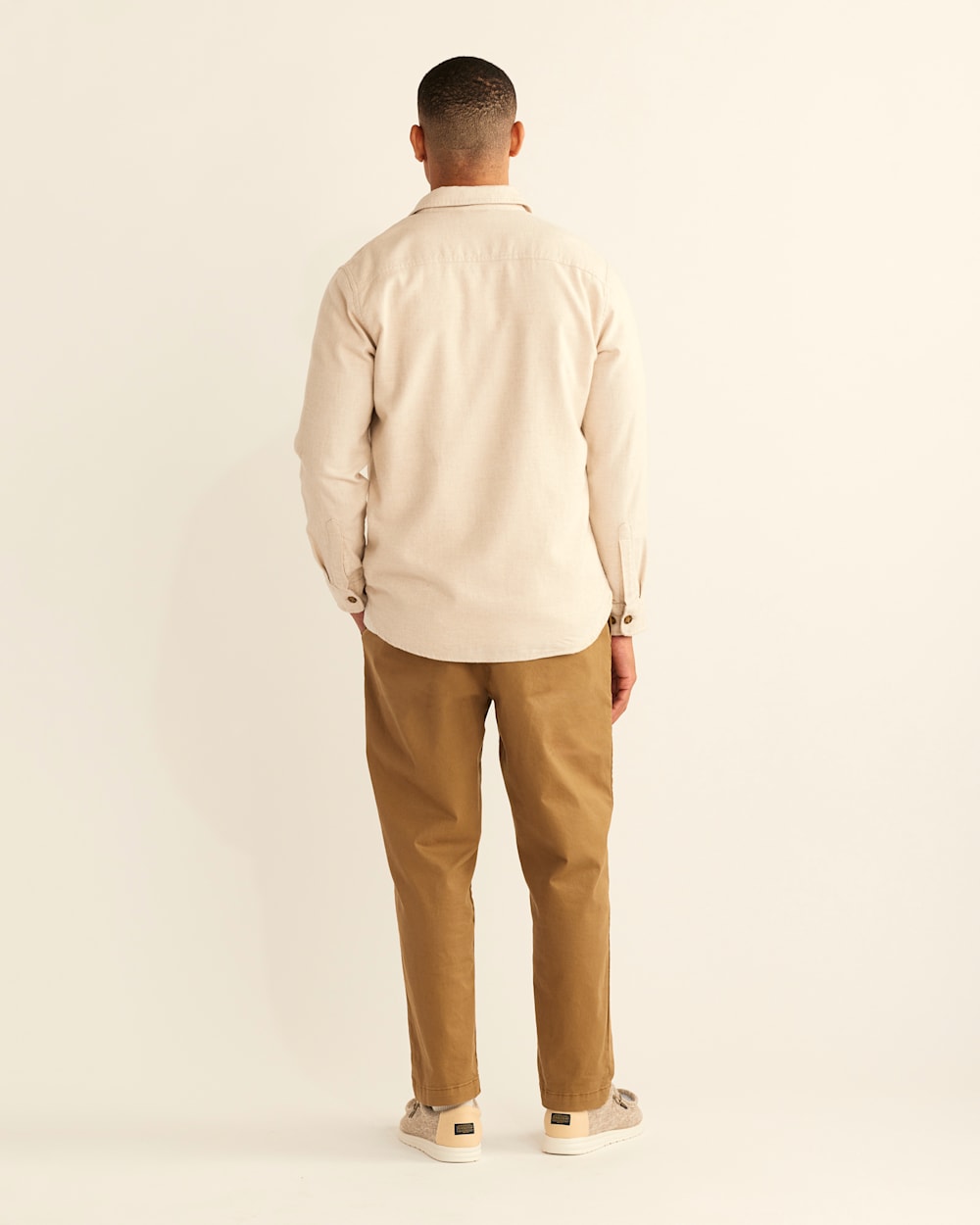 ALTERNATE VIEW OF MEN'S BURNSIDE DOUBLE-BRUSHED FLANNEL SHIRT IN SAND HEATHER image number 3