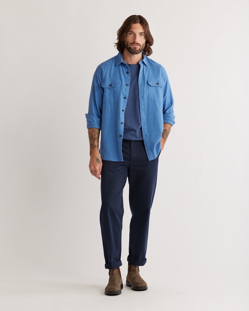 Men's Double-Brushed Flannel Shirt Jacket, Men's Apparel
