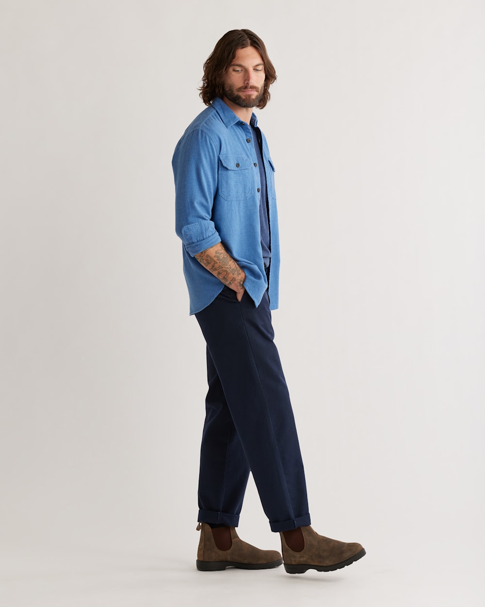 Shop Men's Beige Burnside Double-Brushed Flannel Shirt