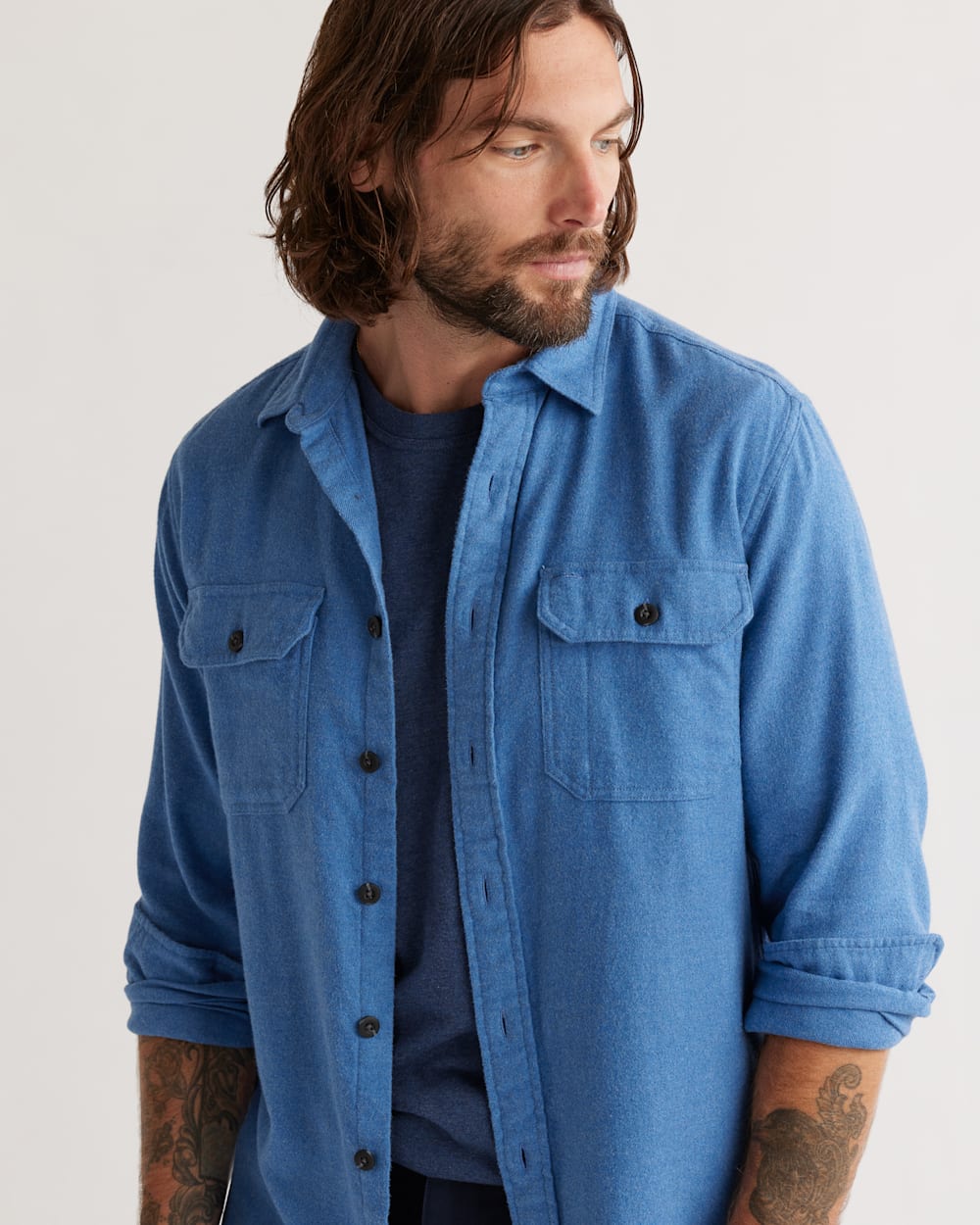 Men's Double-Brushed Flannel Shirt Jacket, Men's Apparel