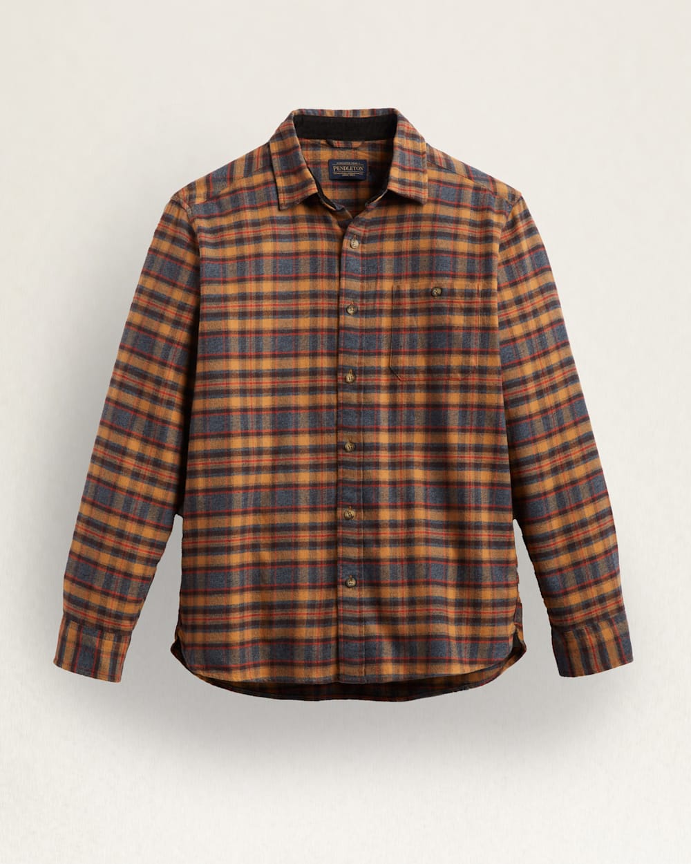 MEN'S FREMONT DOUBLE-BRUSHED FLANNEL SHIRT IN BROWN/BLACK/RED PLAID image number 1
