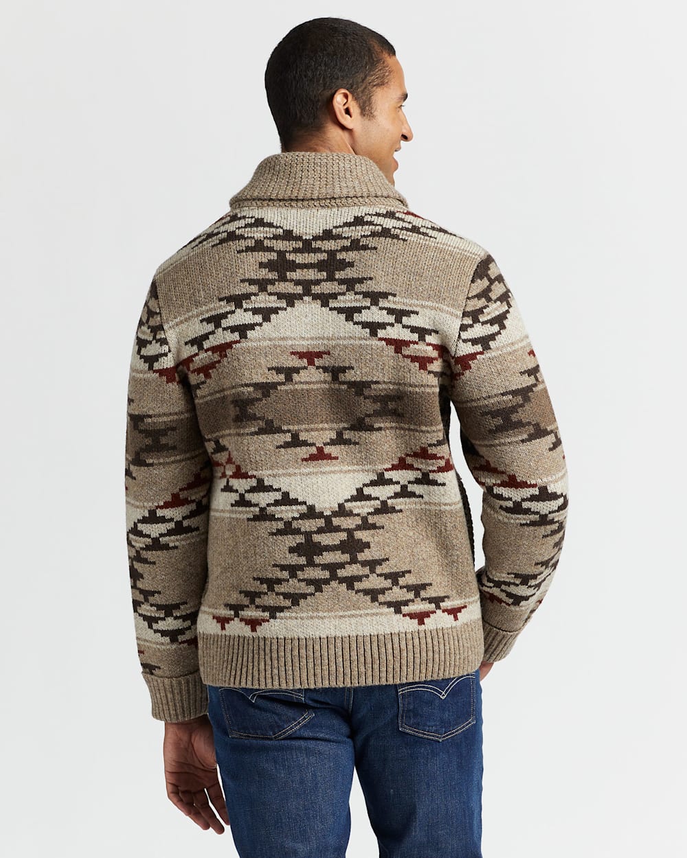 ALTERNATE VIEW OF MEN'S SALT CREEK SHETLAND ZIP CARDIGAN IN NATURAL image number 2