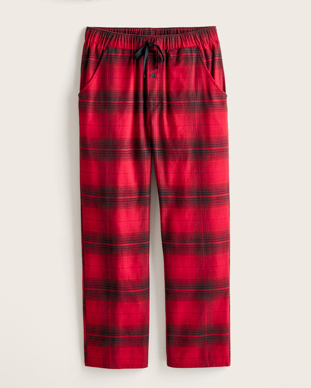 ALTERNATE VIEW OF MEN'S PLAID FLANNEL PAJAMA SET IN RED/BLACK image number 3