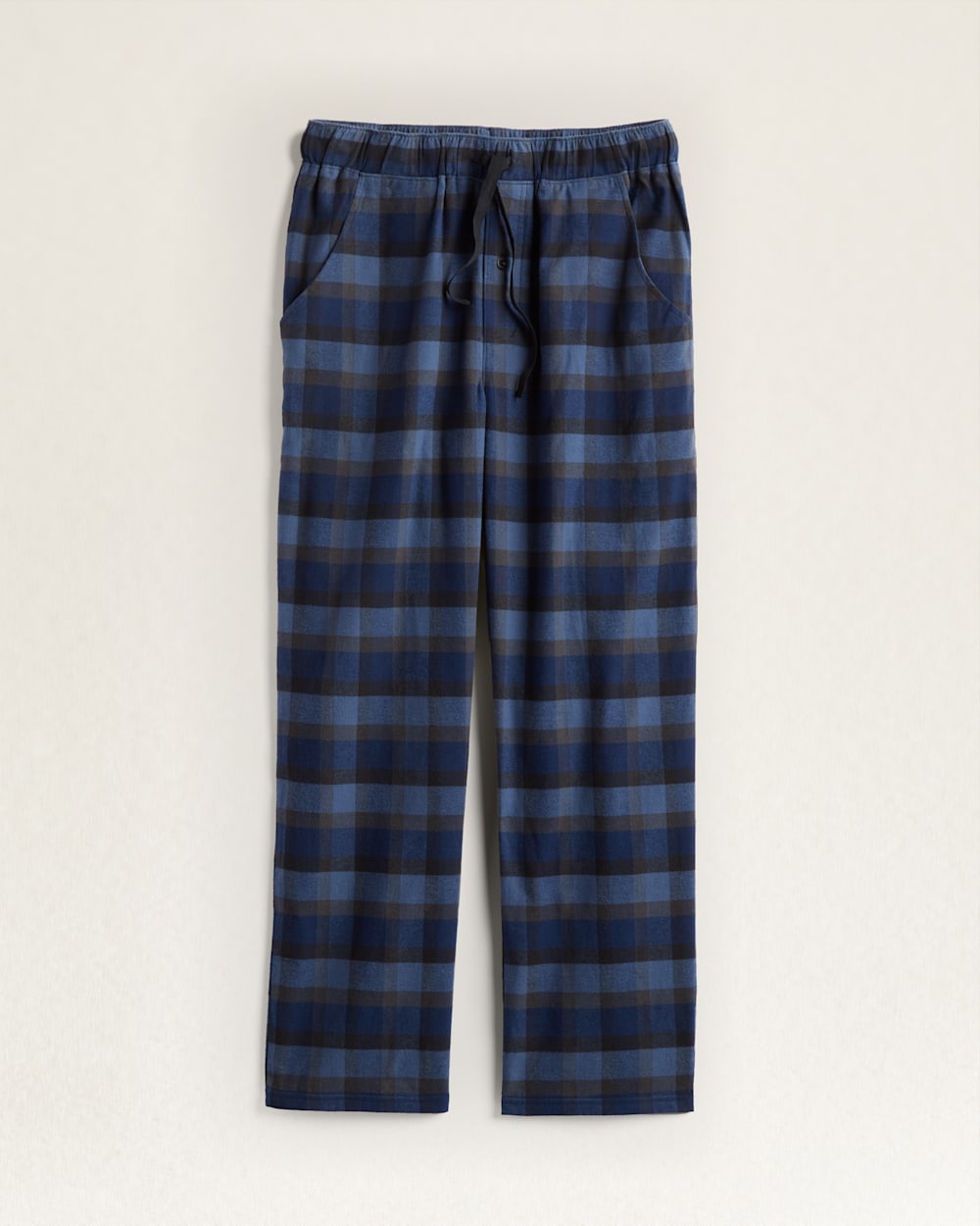 MEN'S FLANNEL PAJAMA PANTS IN CHARCOAL/BLUE BLOCK PLAID image number 1