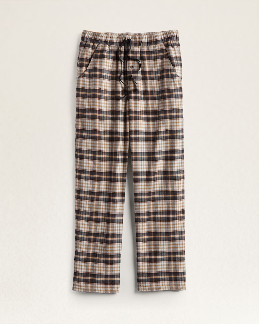 MEN'S FLANNEL PAJAMA PANTS IN TAN/BROWN/BLACK PLAID image number 1