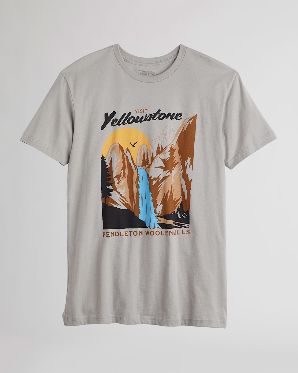 MEN'S YELLOWSTONE PARK HERITAGE TEE IN LIGHT GREY image number 1