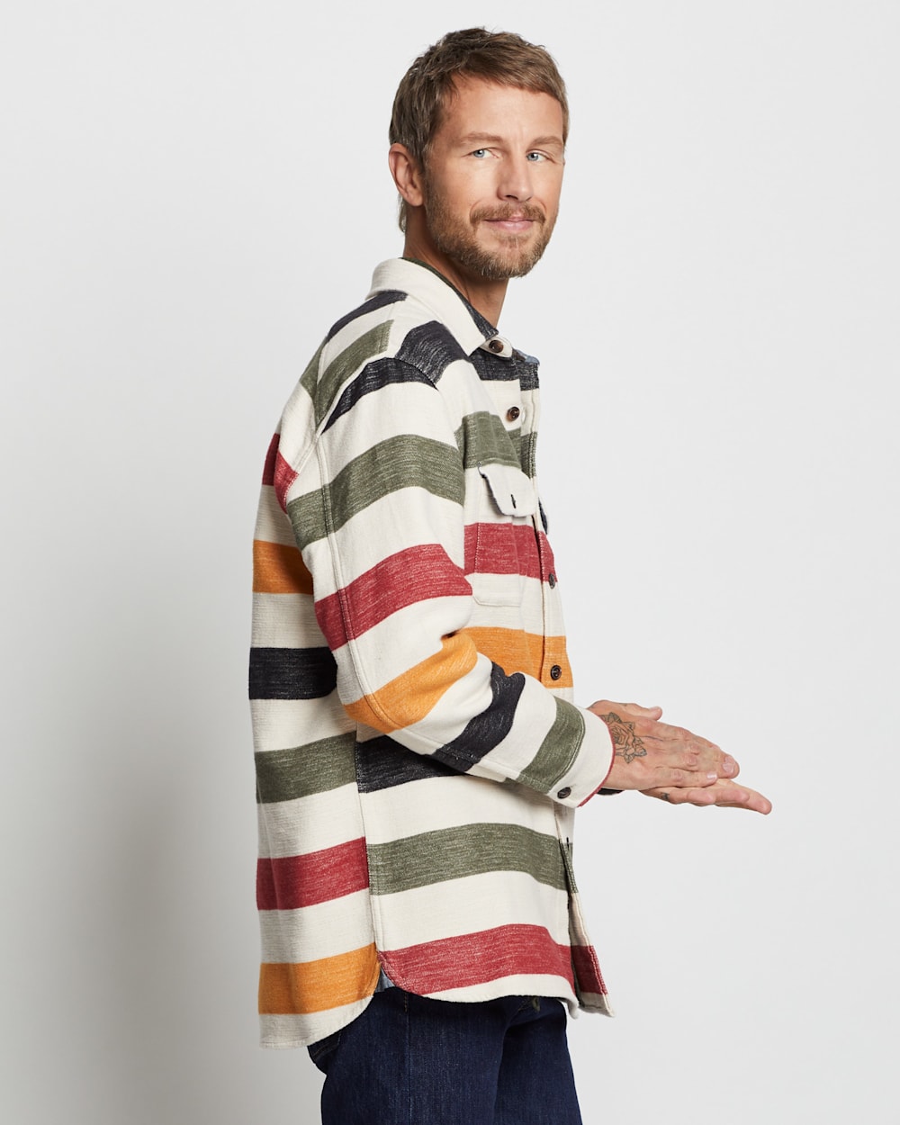 ALTERNATE VIEW OF MEN'S DOUBLESOFT GLACIER DRIFTWOOD SHIRT IN GLACIER STRIPE image number 4