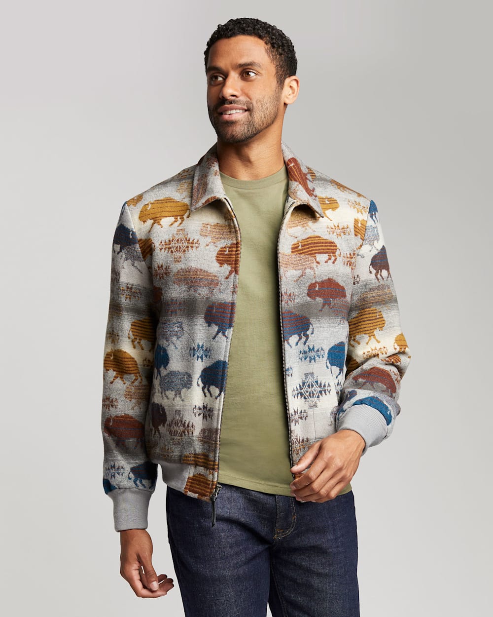 ALTERNATE VIEW OF MEN'S PRAIRIE RUSH HOUR WOOL ZIP COAT IN GREY image number 6