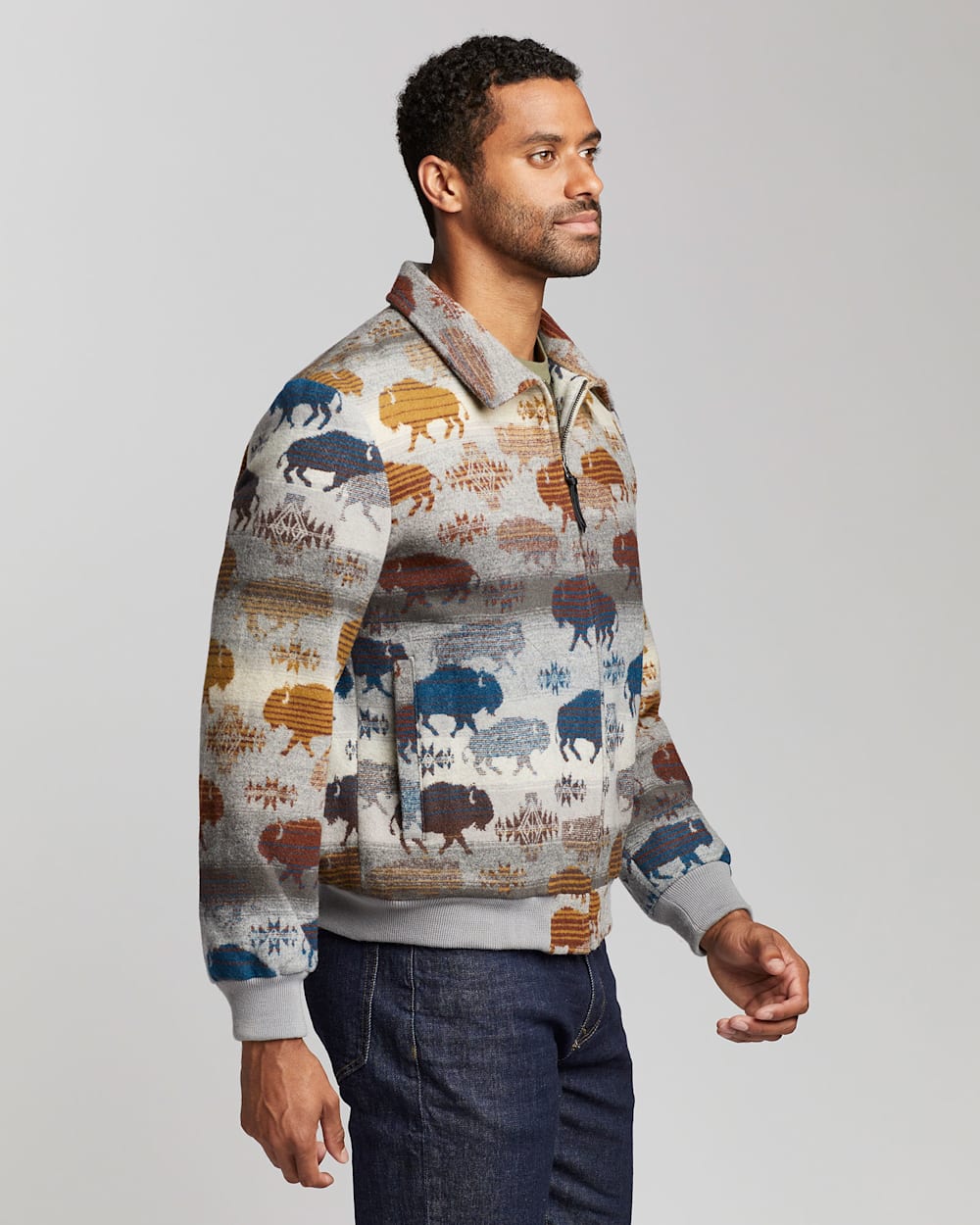 ALTERNATE VIEW OF MEN'S PRAIRIE RUSH HOUR WOOL ZIP COAT IN GREY image number 2