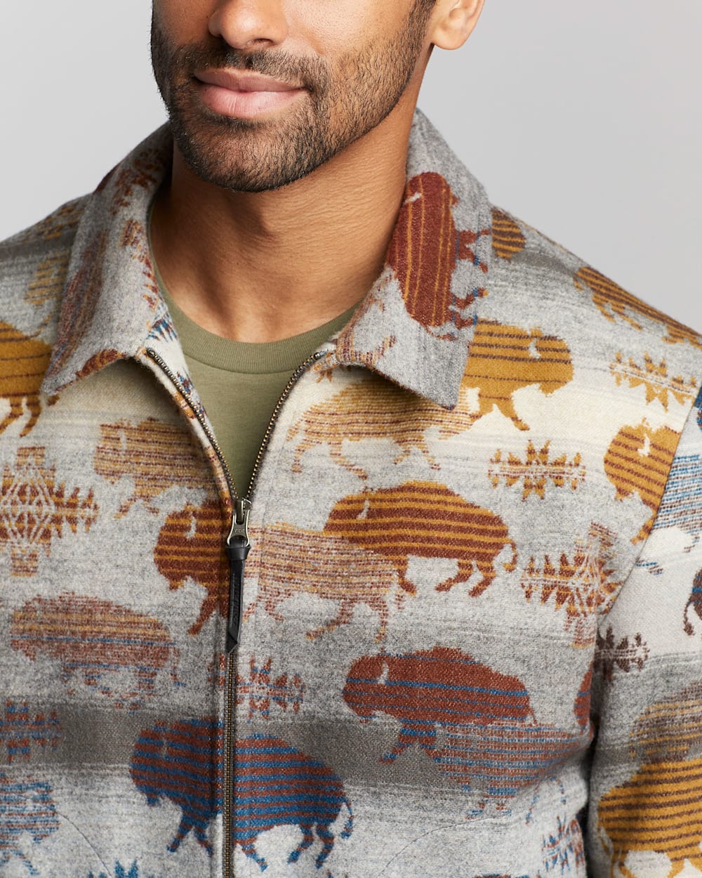 ALTERNATE VIEW OF MEN'S PRAIRIE RUSH HOUR WOOL ZIP COAT IN GREY image number 4