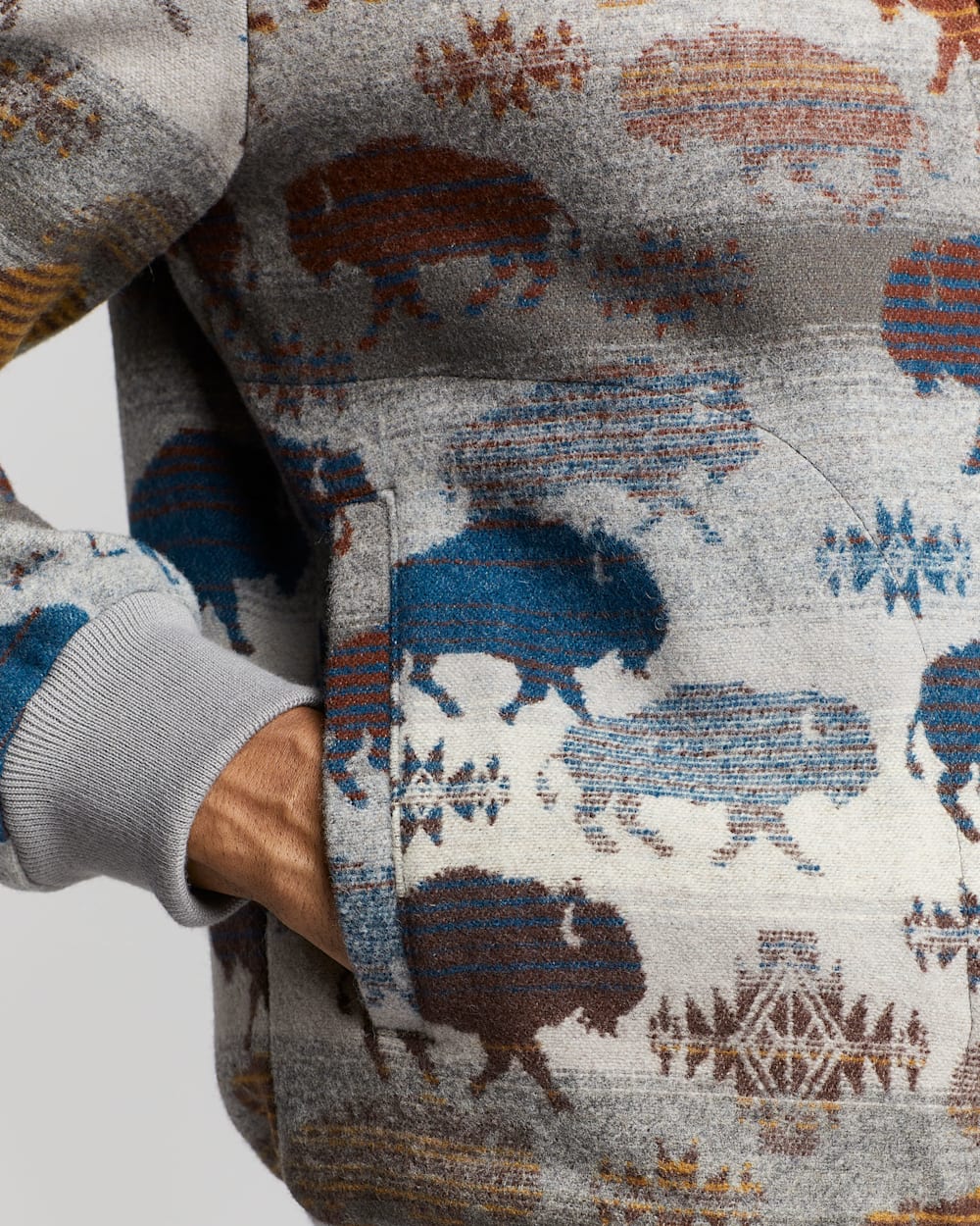 ALTERNATE VIEW OF MEN'S PRAIRIE RUSH HOUR WOOL ZIP COAT IN GREY image number 5