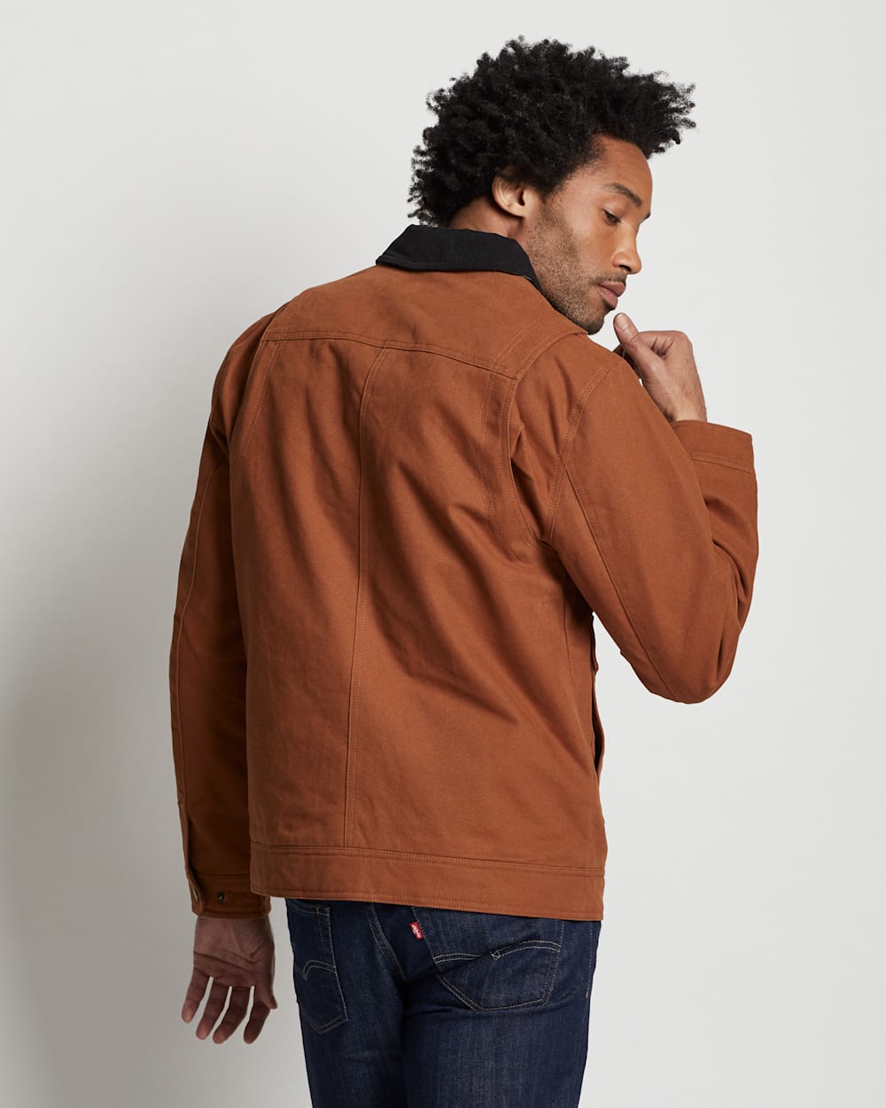 ALTERNATE VIEW OF MEN'S CARSON CITY CANVAS BARN COAT IN WHISKEY image number 2