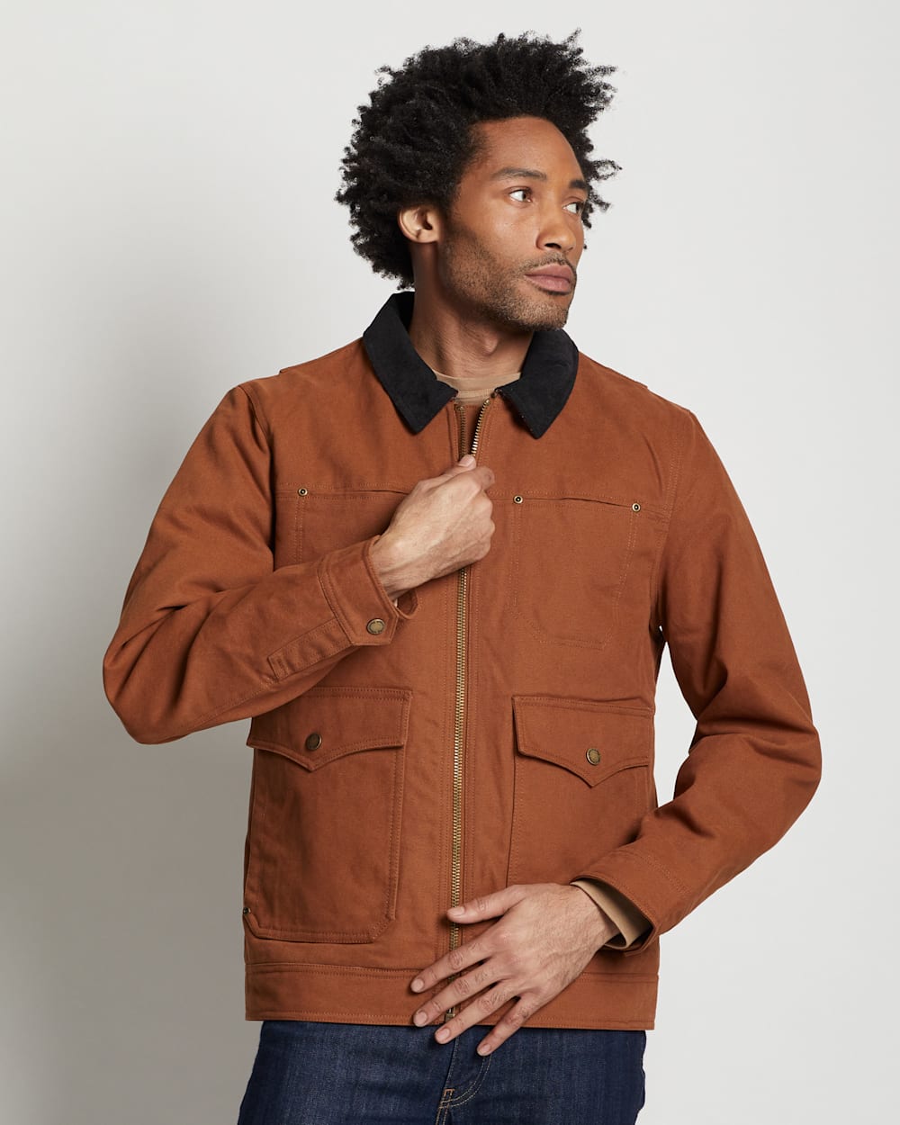 ALTERNATE VIEW OF MEN'S CARSON CITY CANVAS BARN COAT IN WHISKEY image number 6