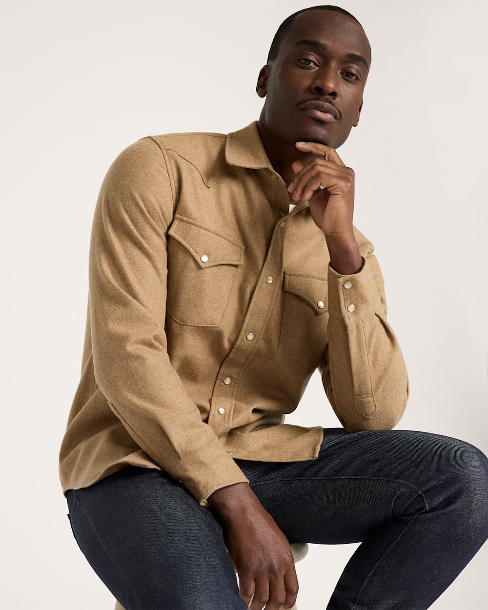 MEN'S SNAP-FRONT WESTERN CANYON SHIRT IN TAN MIX image number 1