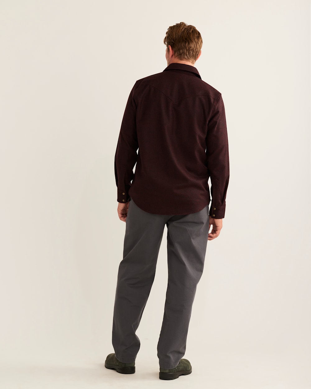 ALTERNATE VIEW OF MEN'S SNAP-FRONT WESTERN CANYON SHIRT IN BURGUNDY MIX image number 3