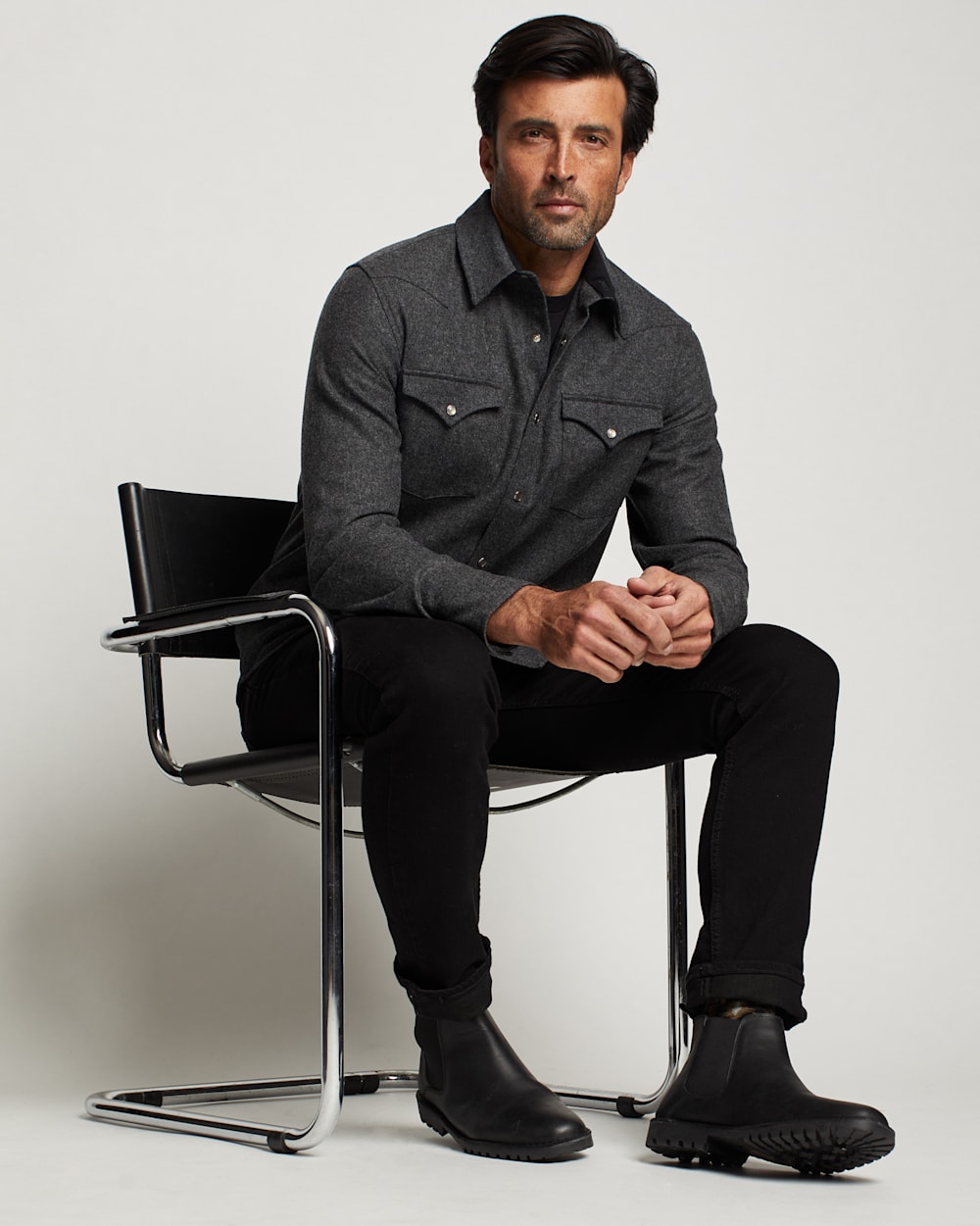 ALTERNATE VIEW OF MEN'S SNAP-FRONT WESTERN CANYON SHIRT IN OXFORD MIX image number 4