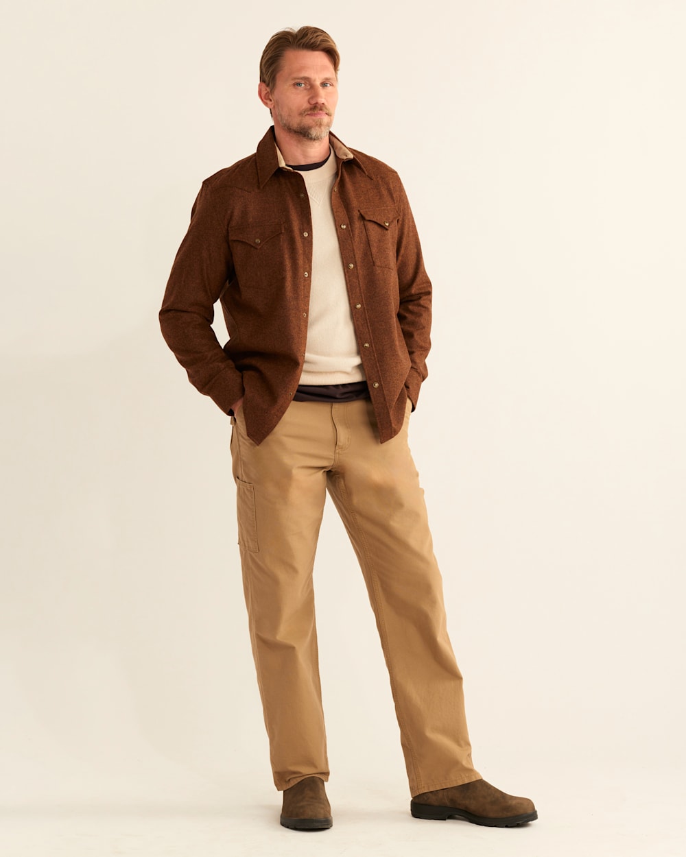 MEN'S SNAP-FRONT WESTERN CANYON SHIRT IN RUST image number 1