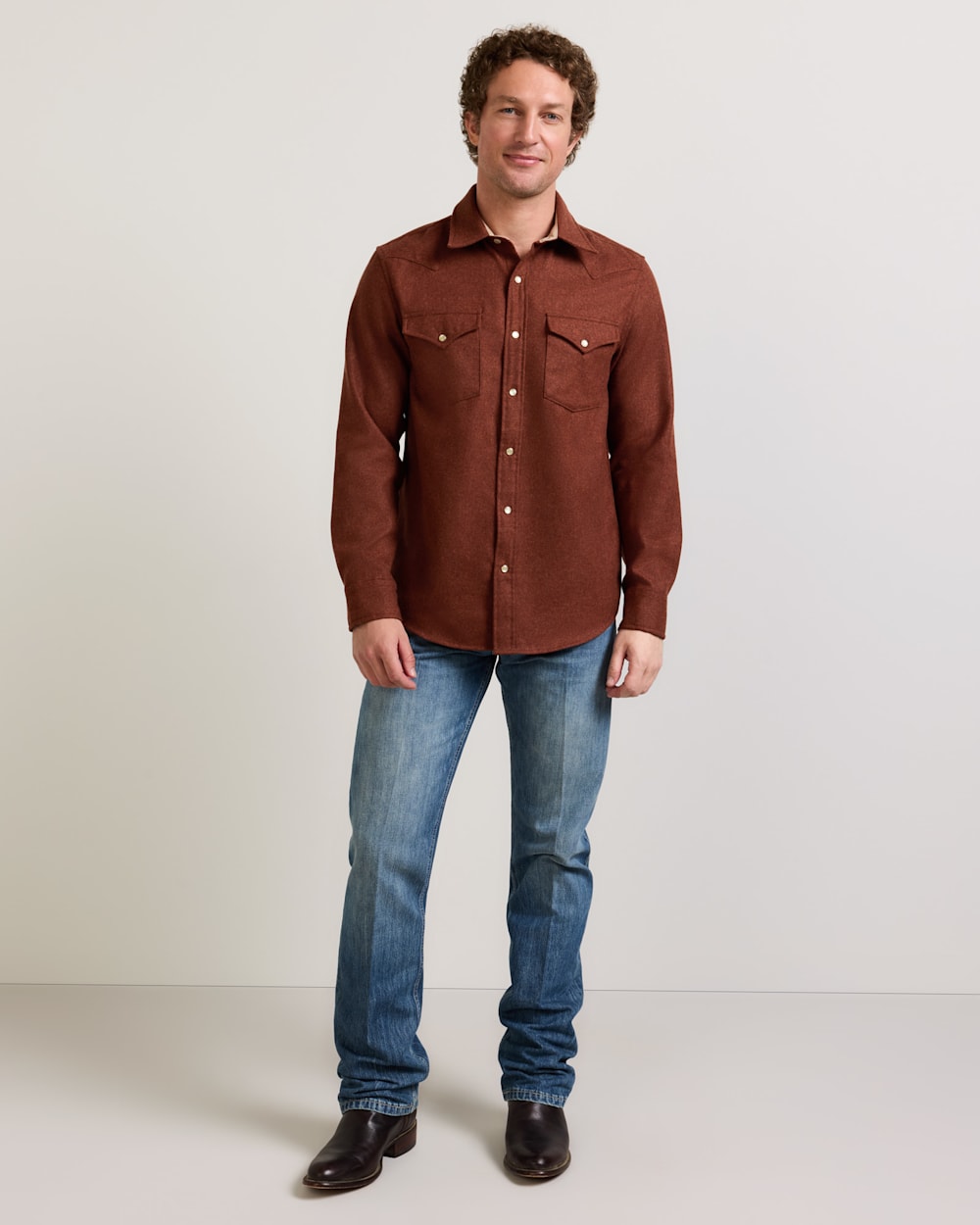 ALTERNATE VIEW OF MEN'S SNAP-FRONT WESTERN CANYON SHIRT IN RED MIX image number 2