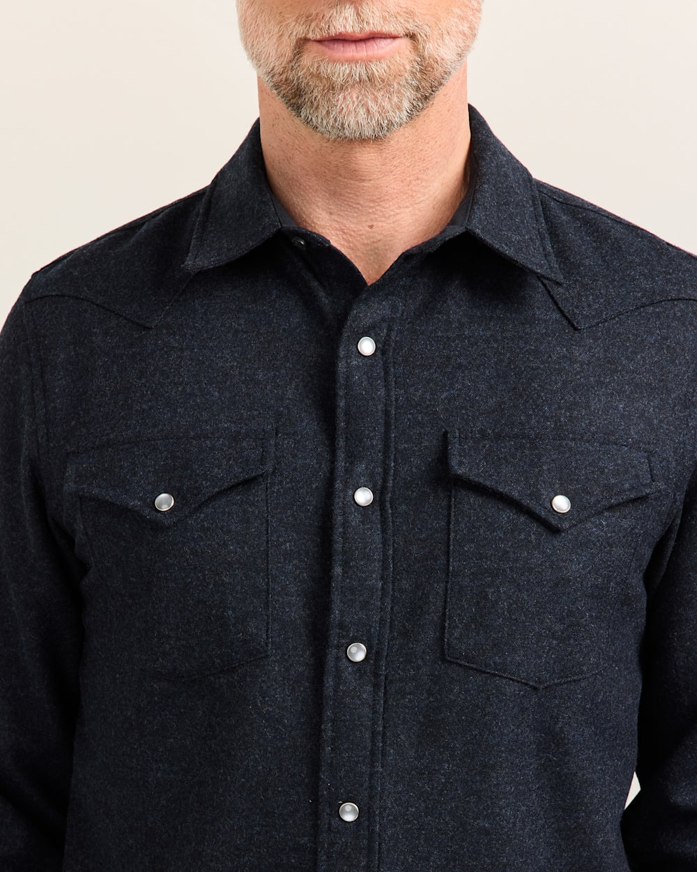 ALTERNATE VIEW OF MEN'S SNAP-FRONT WESTERN CANYON SHIRT IN NAVY/BLACK MIX image number 4