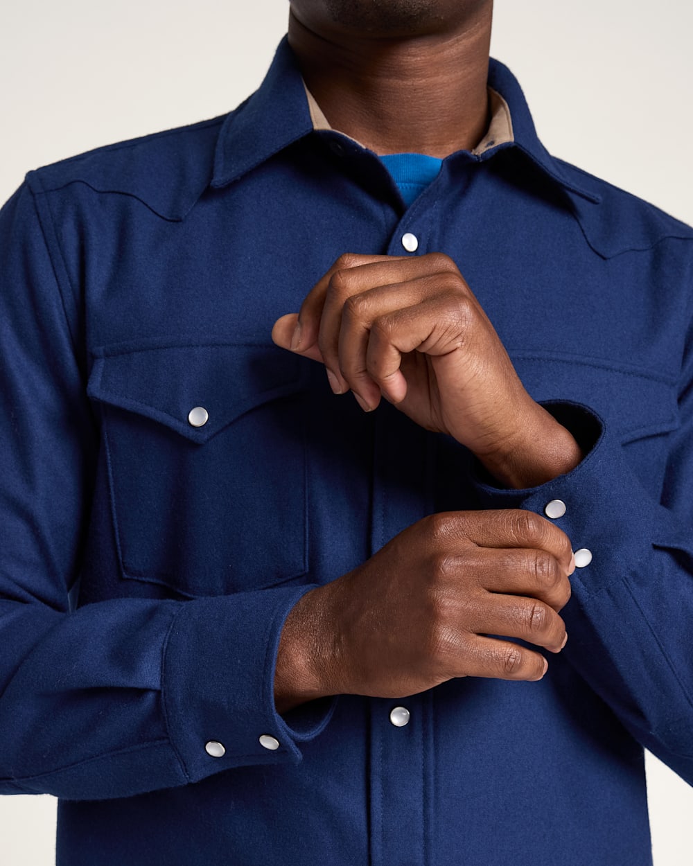 ALTERNATE VIEW OF MEN'S SNAP-FRONT WESTERN CANYON SHIRT IN BLUE image number 5
