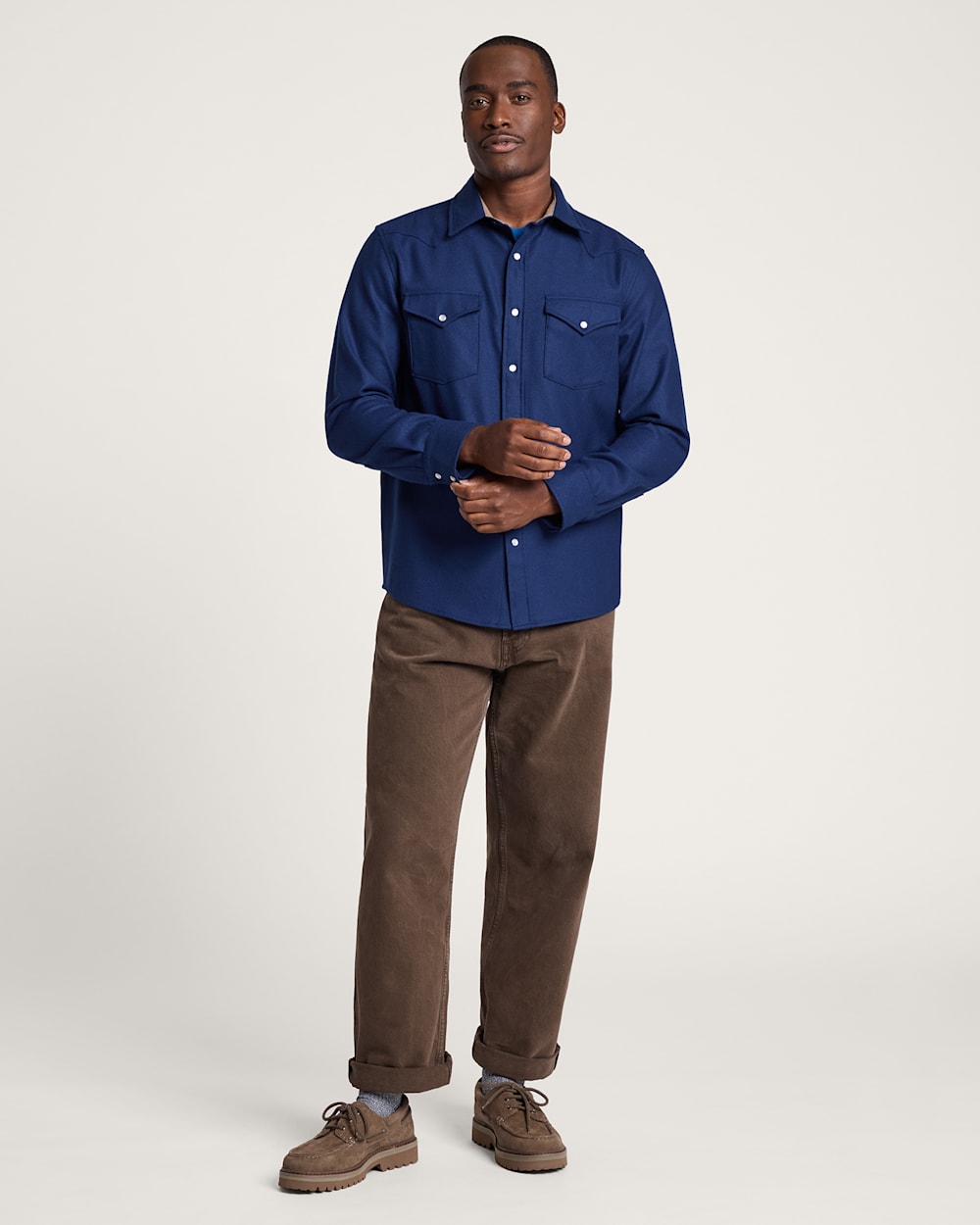 ALTERNATE VIEW OF MEN'S SNAP-FRONT WESTERN CANYON SHIRT IN BLUE image number 6