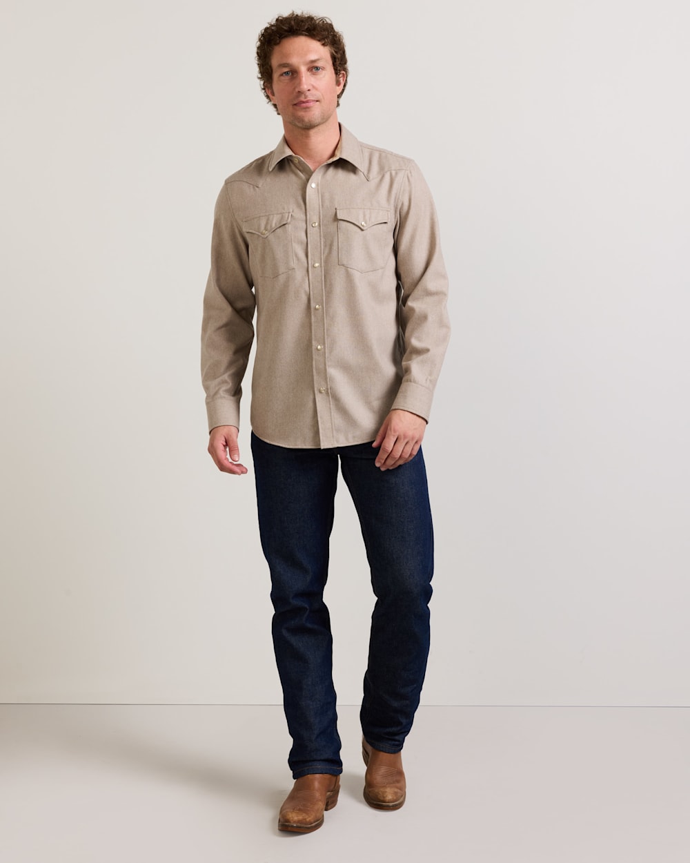 ALTERNATE VIEW OF MEN'S SNAP-FRONT WESTERN CANYON SHIRT IN NATURAL MIX image number 2