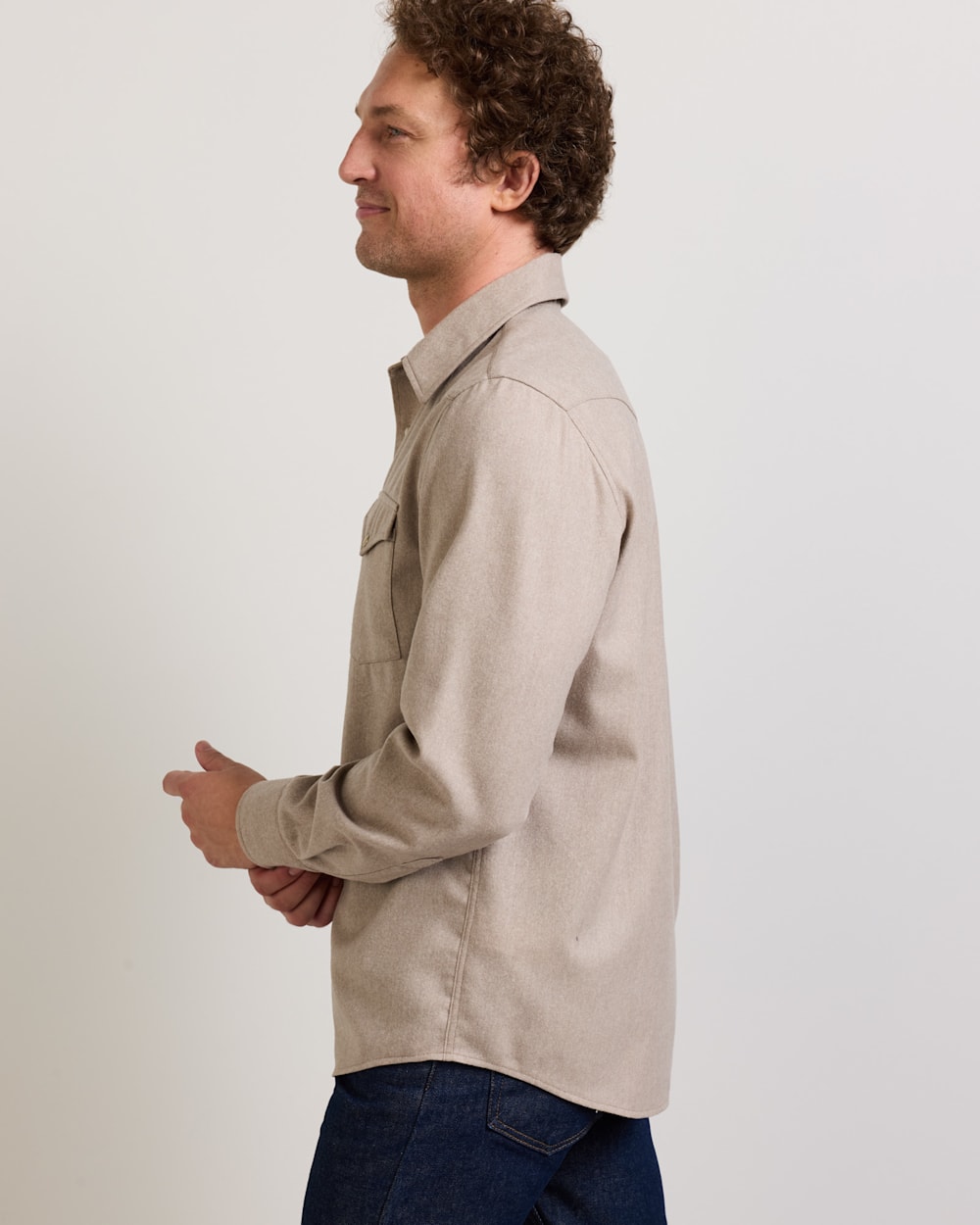 ALTERNATE VIEW OF MEN'S SNAP-FRONT WESTERN CANYON SHIRT IN NATURAL MIX image number 5