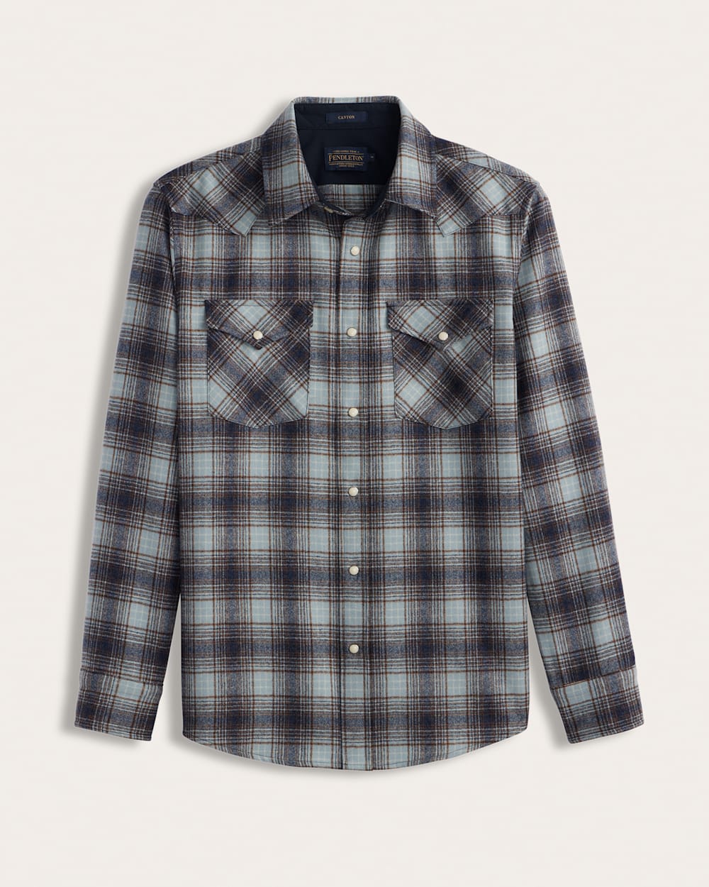 MEN'S PLAID SNAP-FRONT WESTERN CANYON SHIRT IN BLUE/BROWN image number 1
