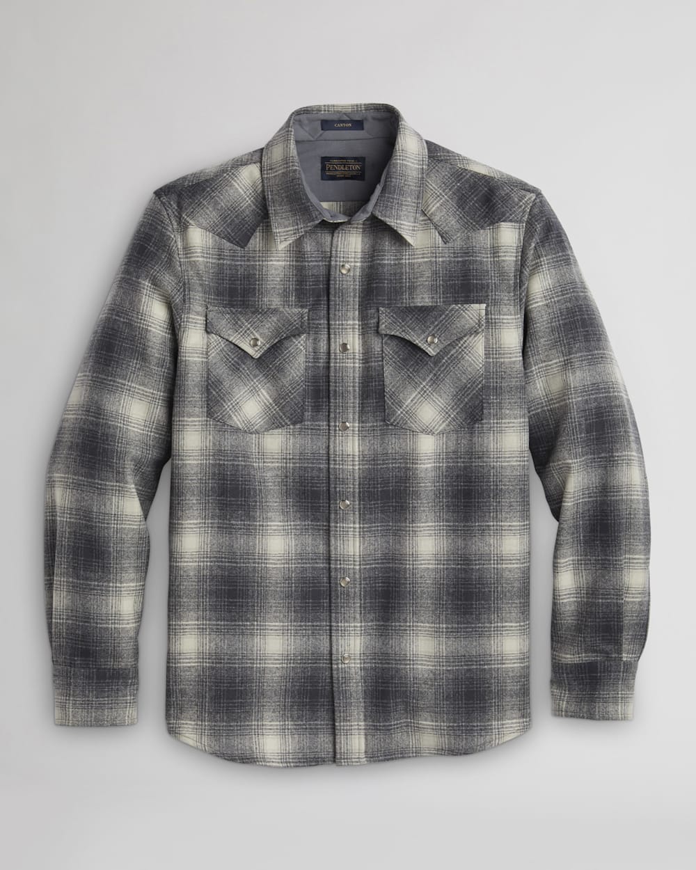 MEN'S PLAID SNAP-FRONT WESTERN CANYON SHIRT IN SLATE/WHITE PLAID image number 1