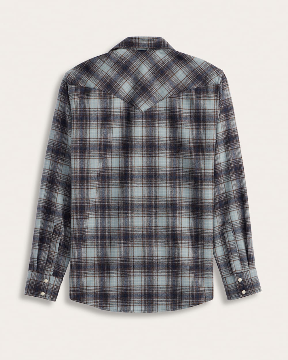 ALTERNATE VIEW OF MEN'S PLAID SNAP-FRONT WESTERN CANYON SHIRT IN BLUE/BROWN image number 2
