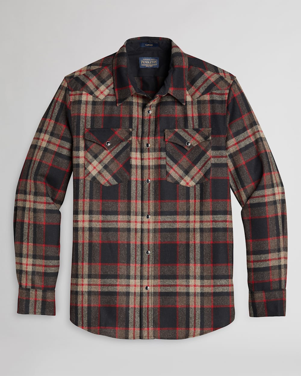 MEN'S PLAID SNAP-FRONT WESTERN CANYON SHIRT IN BROWN MIX BLOCK PLAID image number 1
