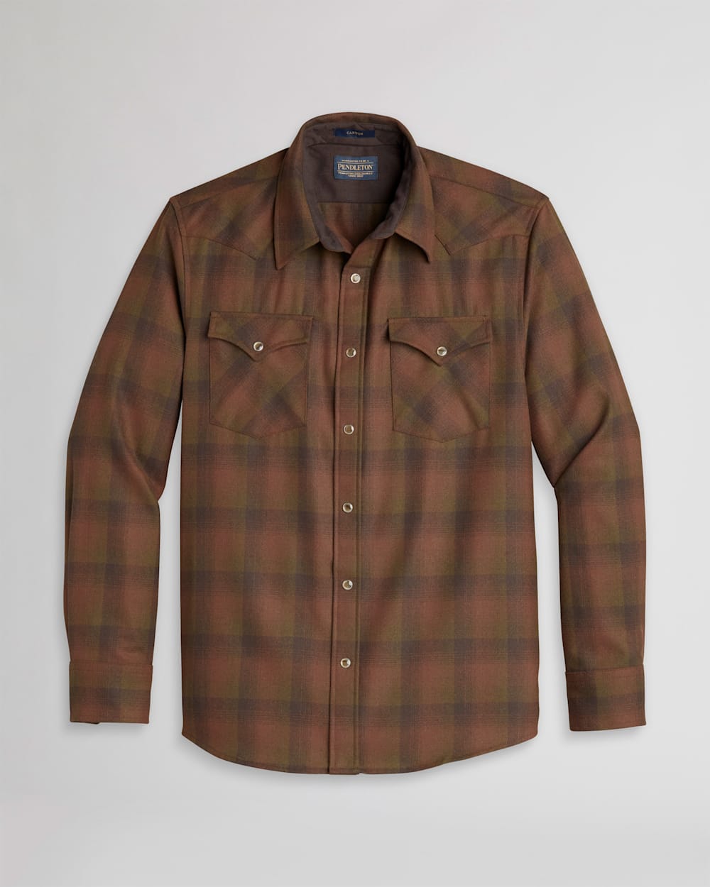 MEN'S PLAID SNAP-FRONT WESTERN CANYON SHIRT IN BROWN OMBRE image number 1