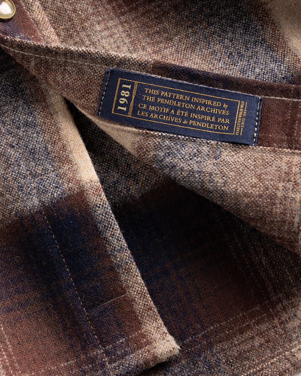 ALTERNATE VIEW OF MEN'S PLAID SNAP-FRONT WESTERN CANYON SHIRT IN BROWN/NAVY OMBRE image number 6