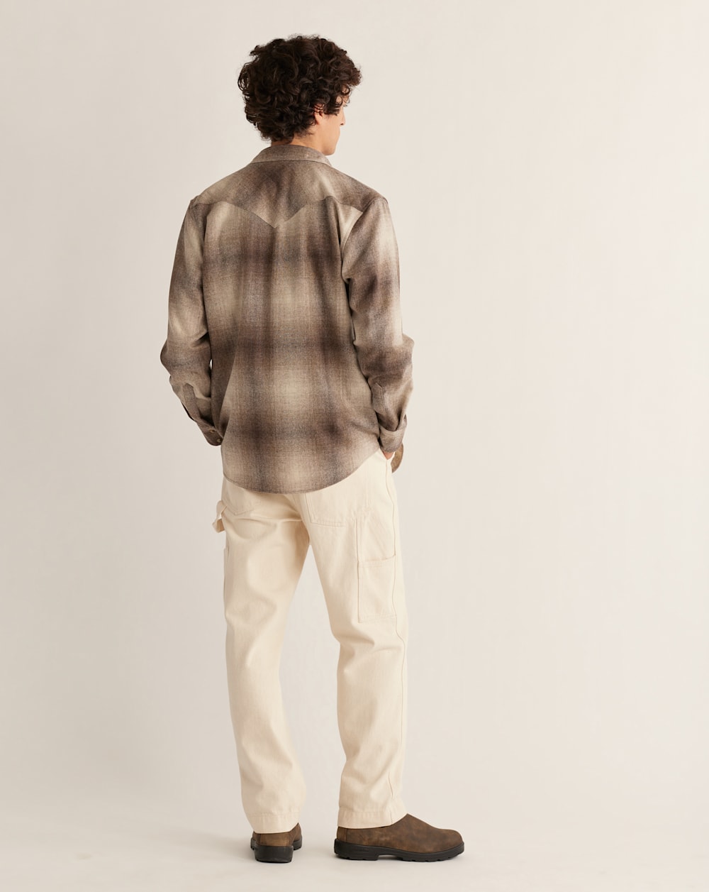 ALTERNATE VIEW OF MEN'S PLAID SNAP-FRONT WESTERN CANYON SHIRT IN BROWN OMBRE image number 3