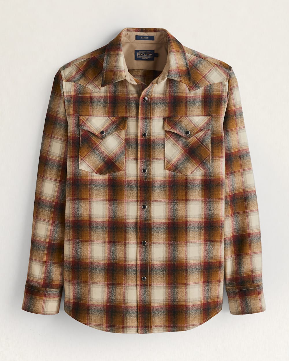 MEN'S PLAID SNAP-FRONT WESTERN CANYON SHIRT IN COPPER/BROWN OMBRE image number 1