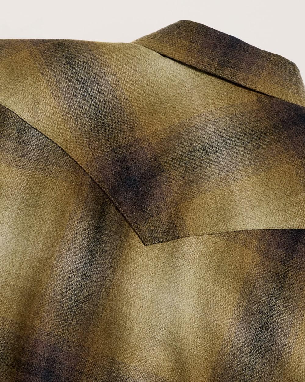 ALTERNATE VIEW OF MEN'S PLAID SNAP-FRONT WESTERN CANYON SHIRT IN OLIVE/BROWN OMBRE image number 7