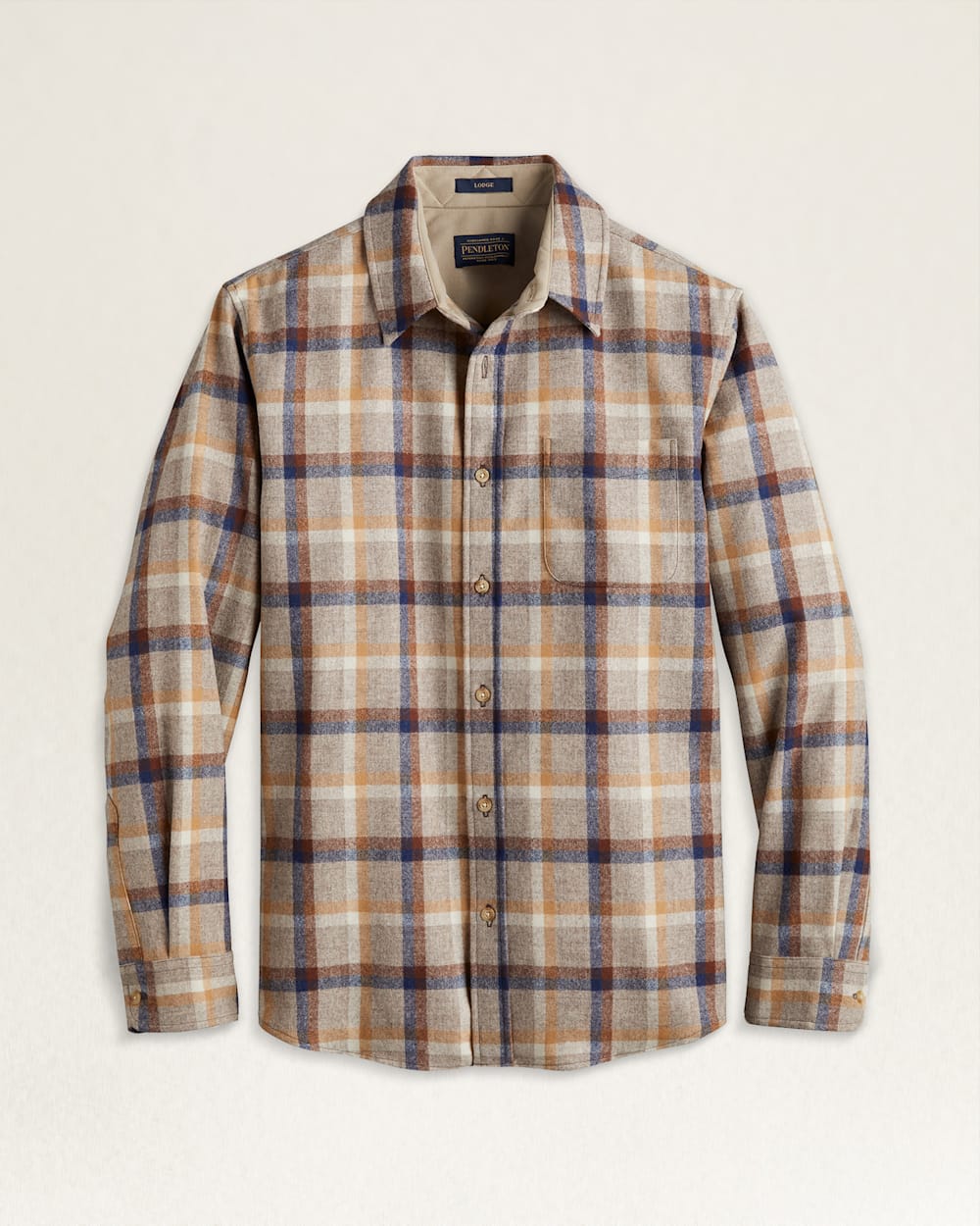 MEN'S PLAID LODGE SHIRT IN TAN MIX MULTI PLAID image number 1