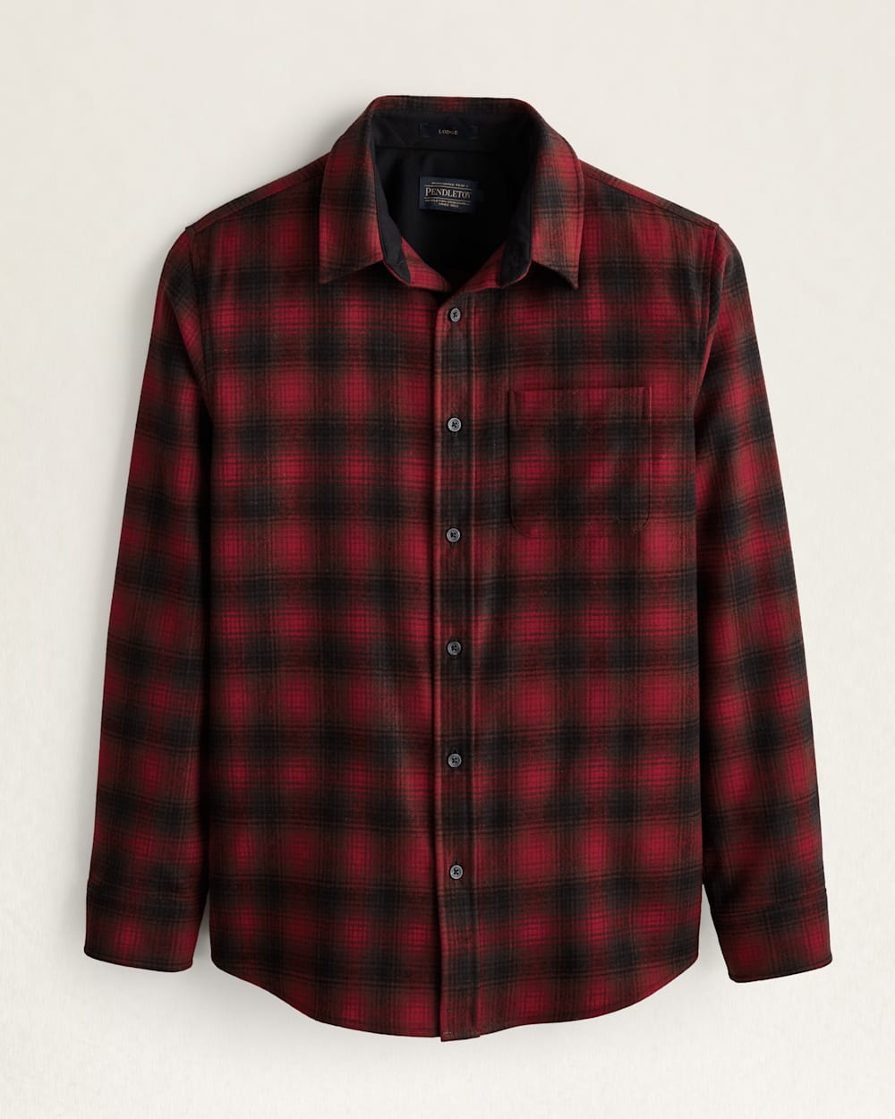 MEN'S PLAID LODGE SHIRT IN RED OMBRE image number 1