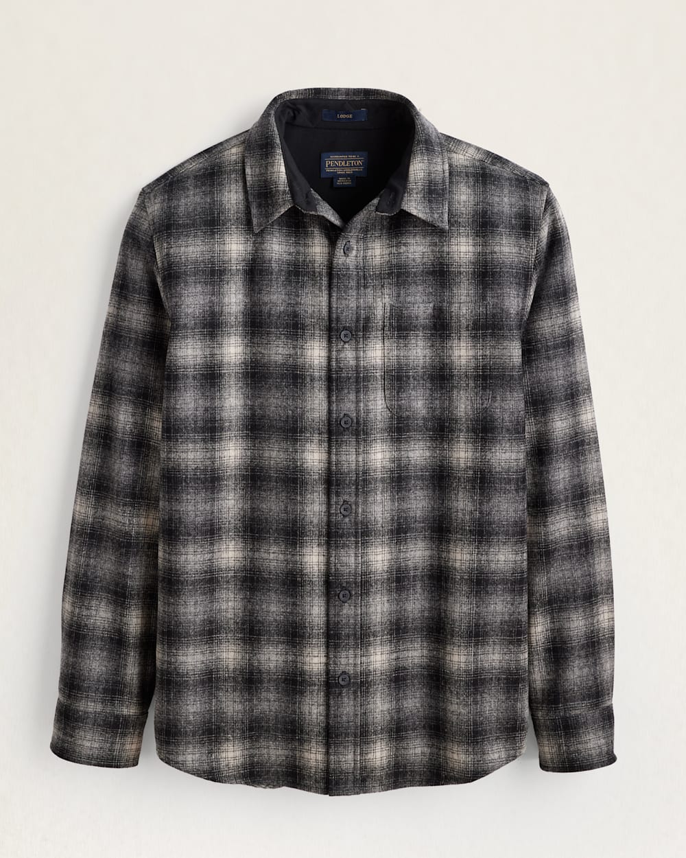 MEN'S PLAID LODGE SHIRT IN GREY OMBRE CHECK image number 1