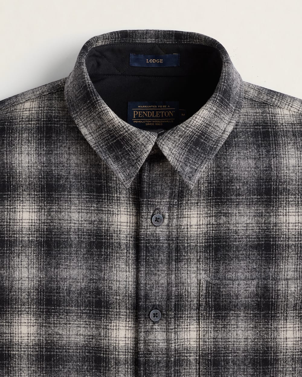 ALTERNATE VIEW OF MEN'S PLAID LODGE SHIRT IN GREY OMBRE CHECK image number 2