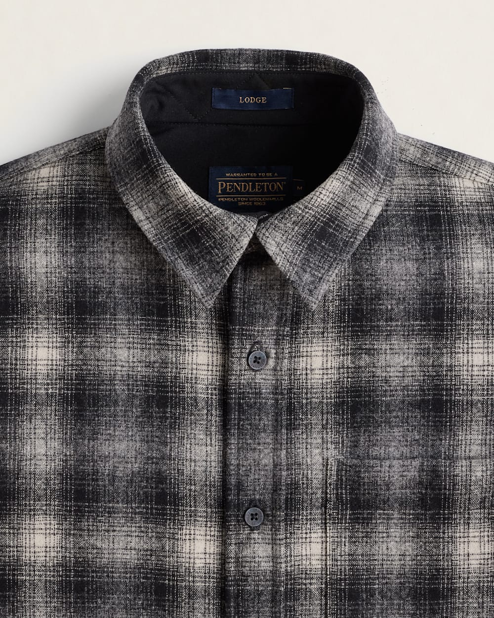 ALTERNATE VIEW OF MEN'S PLAID LODGE SHIRT IN GREY OMBRE CHECK image number 2