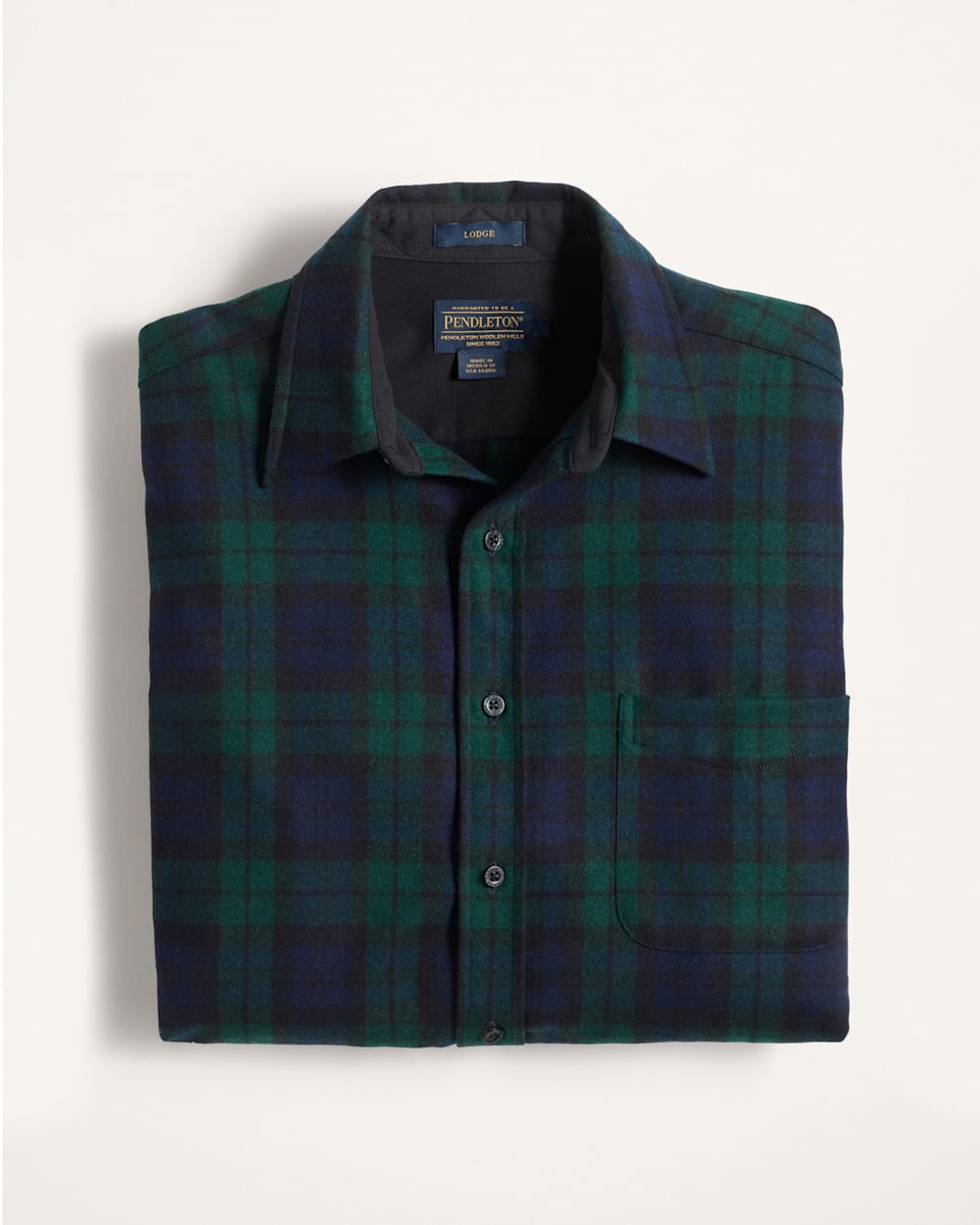 ALTERNATE VIEW OF MEN'S PLAID LODGE SHIRT IN BLACK WATCH TARTAN image number 2