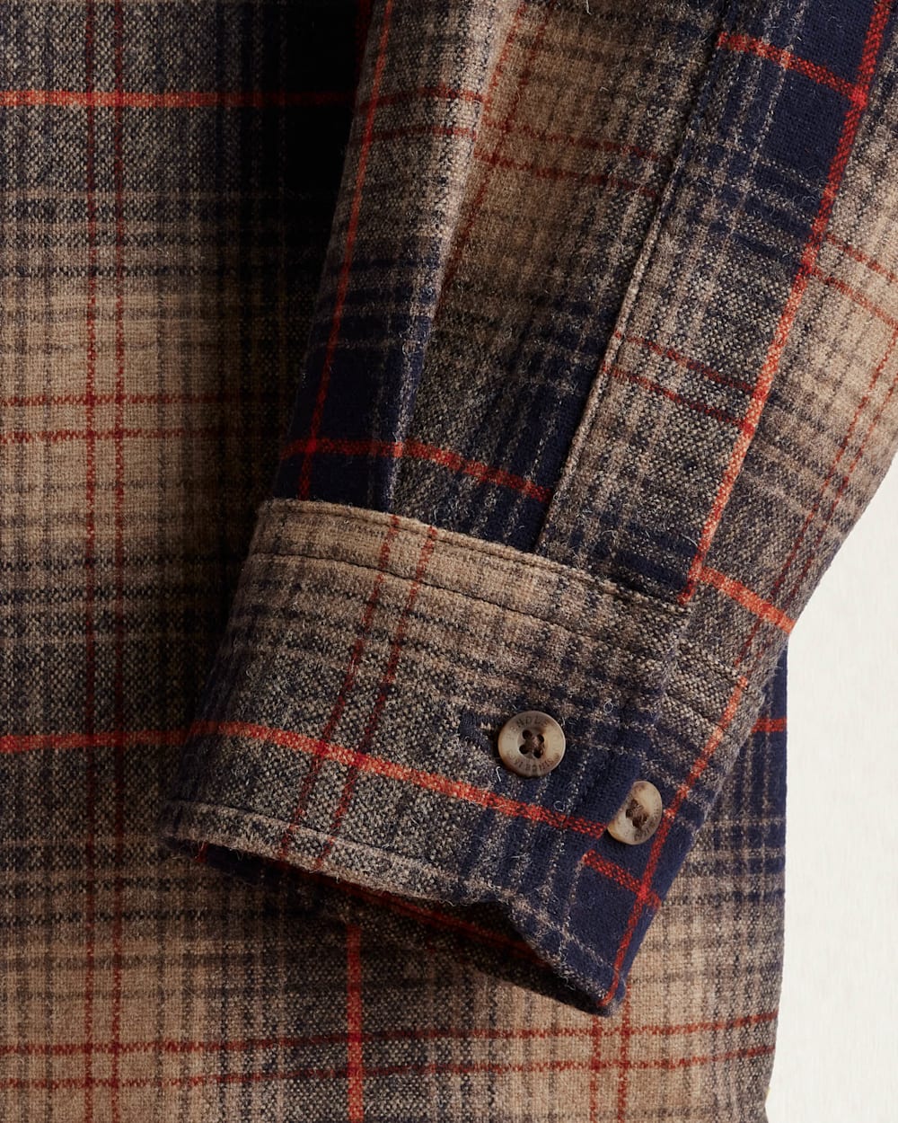 ALTERNATE VIEW OF MEN'S PLAID LODGE SHIRT IN BROWN/NAVY/RED PLAID image number 3