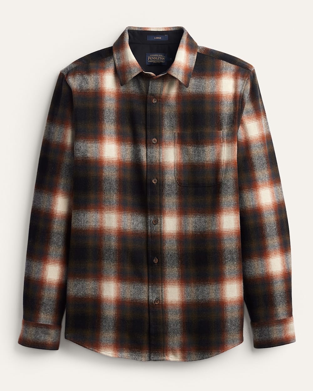 MEN'S PLAID LODGE SHIRT IN BROWN/SLATE OMBRE image number 1